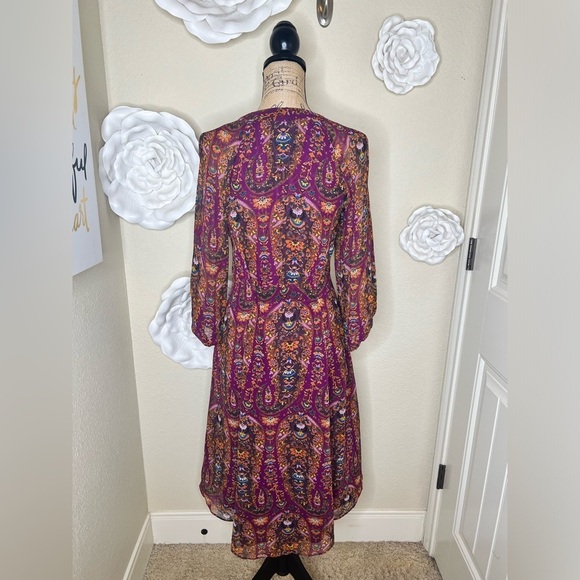 Jessica Simpson Brown & Purple Floral Size 6 High Low Dress - Picture 11 of 13